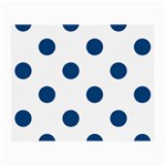 Polka Dots - Dark Cerulean on White Small Glasses Cloth (2 Sides)