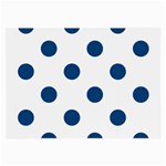 Polka Dots - Dark Cerulean on White Large Glasses Cloth (2 Sides)