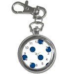 Polka Dots - Dark Cerulean on White Key Chain Watch