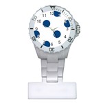 Polka Dots - Dark Cerulean on White Nurses Watch