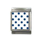 Polka Dots - Dark Cerulean on White Italian Charm (13mm)