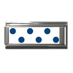 Polka Dots - Dark Cerulean on White Superlink Italian Charm (9mm)