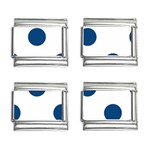 Polka Dots - Dark Cerulean on White 9mm Italian Charm (4 pack)