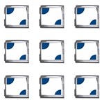 Polka Dots - Dark Cerulean on White Mega Link Italian Charm (9 pack)