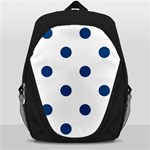 Polka Dots - Dark Cerulean on White Backpack Bag