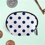 Polka Dots - Dark Cerulean on White Accessory Pouch (Small)