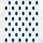 Polka Dots - Dark Cerulean on White Canvas 11  x 14 