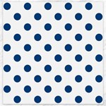 Polka Dots - Dark Cerulean on White Canvas 12  x 12 