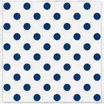 Polka Dots - Dark Cerulean on White Canvas 16  x 16 
