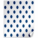 Polka Dots - Dark Cerulean on White Canvas 16  x 20 