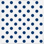 Polka Dots - Dark Cerulean on White Canvas 20  x 20 