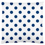 Polka Dots - Dark Cerulean on White Standard Flano Cushion Case (One Side)
