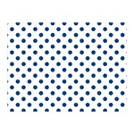 Polka Dots - Dark Cerulean on White Double Sided Flano Blanket (Mini)