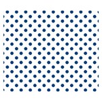 Polka Dots - Dark Cerulean on White Double Sided Flano Blanket (Small)
