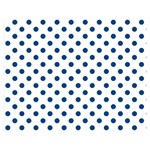 Polka Dots - Dark Cerulean on White Double Sided Flano Blanket (Medium)