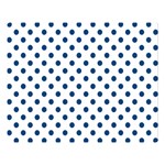 Polka Dots - Dark Cerulean on White Double Sided Flano Blanket (Large)