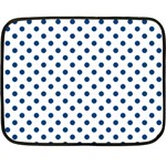 Polka Dots - Dark Cerulean on White Fleece Blanket (Mini)