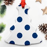 Polka Dots - Dark Cerulean on White Ornament (Christmas Tree)