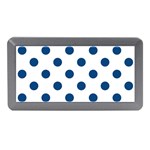 Polka Dots - Dark Cerulean on White Memory Card Reader (Mini)