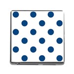 Polka Dots - Dark Cerulean on White Memory Card Reader (Square)
