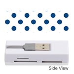 Polka Dots - Dark Cerulean on White Memory Card Reader (Stick)