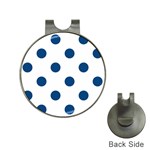 Polka Dots - Dark Cerulean on White Golf Ball Marker Hat Clip