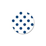 Polka Dots - Dark Cerulean on White Golf Ball Marker (4 pack)