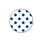 Polka Dots - Dark Cerulean on White Hat Clip Ball Marker (10 pack)