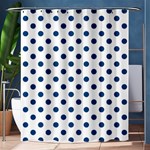 Polka Dots - Dark Cerulean on White Shower Curtain 60  x 72  (Medium)