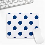 Polka Dots - Dark Cerulean on White Small Mousepad