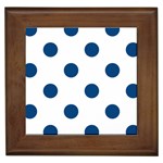 Polka Dots - Dark Cerulean on White Framed Tile