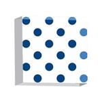 Polka Dots - Dark Cerulean on White 4 x 4  Acrylic Photo Block