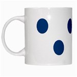 Polka Dots - Dark Cerulean on White White Mug