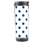 Polka Dots - Dark Cerulean on White Travel Tumbler