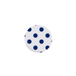 Polka Dots - Dark Cerulean on White 1  Mini Button