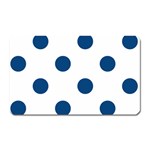 Polka Dots - Dark Cerulean on White Magnet (Rectangular)