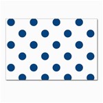 Polka Dots - Dark Cerulean on White Postcard 4  x 6 