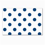 Polka Dots - Dark Cerulean on White Postcard 5  x 7 