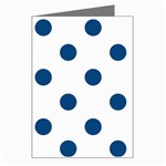 Polka Dots - Dark Cerulean on White Greeting Card