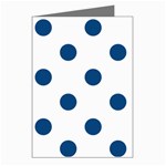 Polka Dots - Dark Cerulean on White Greeting Cards (Pkg of 8)