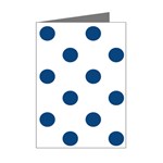 Polka Dots - Dark Cerulean on White Mini Greeting Card