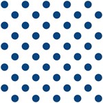 Polka Dots - Dark Cerulean on White ScrapBook Page 12  x 12 