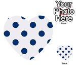 Polka Dots - Dark Cerulean on White Multi-purpose Cards (Heart)