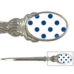 Polka Dots - Dark Cerulean on White Letter Opener
