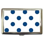 Polka Dots - Dark Cerulean on White Cigarette Money Case
