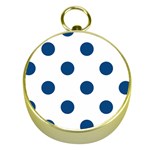 Polka Dots - Dark Cerulean on White Gold Compass