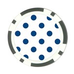 Polka Dots - Dark Cerulean on White Poker Chip Card Guard (10 pack)