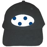 Polka Dots - Dark Cerulean on White Black Cap