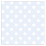 Polka Dots - White on Pastel Blue Large Satin Scarf (Square)