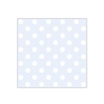 Polka Dots - White on Pastel Blue Satin Bandana Scarf